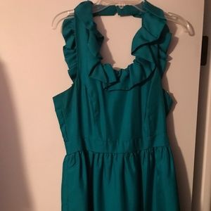 Turquoise/light blue sheath dress w/ keyhole back